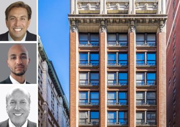 Lee & Associates's Todd Korren (top) and Noah Caspi (center), Newmark's Kenneth Kronstadt, and 149 West 36th Street.