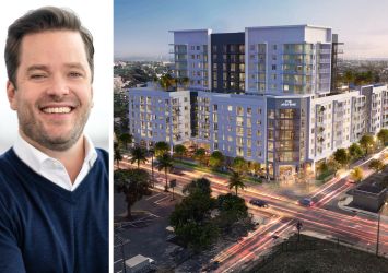 CedarSt co-founder and CEO Will Murphy, and a rendering of 745 North Andrews Avenue, Fort Lauderdale, Fla.