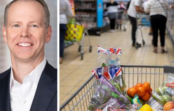 Nuveen's William Huffman and shoppers at an Aldi store.
