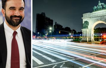 Mayor Zohran Mamdani and Grand Army Plaza in Brooklyn.
