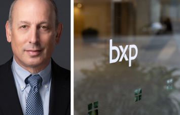 BXP President & Director Douglas Linde and the BXP logo on an office door.