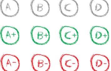 Various letter grades.