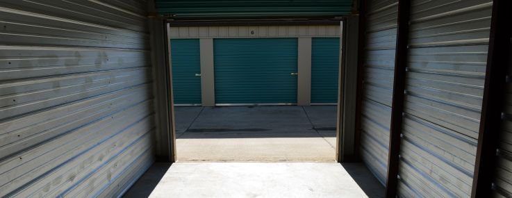 An empty storage locker at a self-storage facility in Colorado.