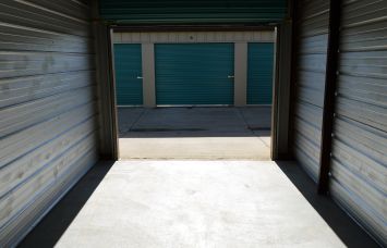 An empty storage locker at a self-storage facility in Colorado.