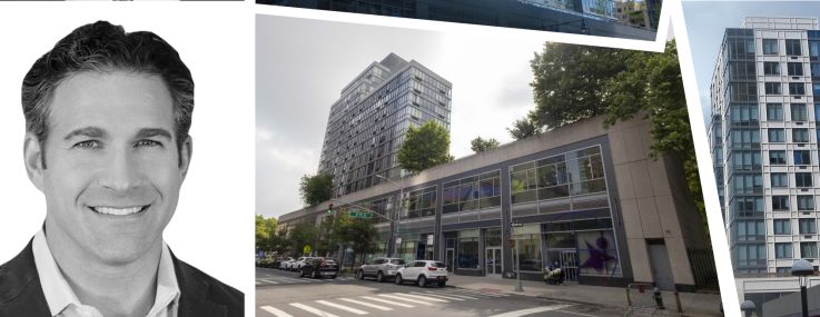 Newmark's Adam Spies (top) and Adam Doneger, 795 Columbus Avenue (top left), 805 Columbus Avenue (top right), 775 Columbus Avenue (bottom right), and 801 Amsterdam Avenue.