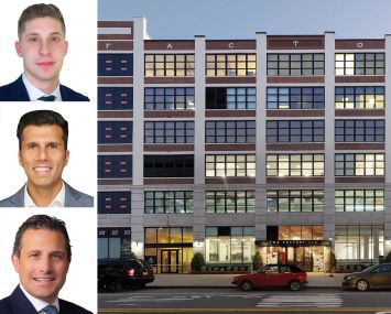 Alex Rosenblum (top), Jordan Gosin (center), Brian Waterman (bottom) of Newmark and The Factory in Long Island City.