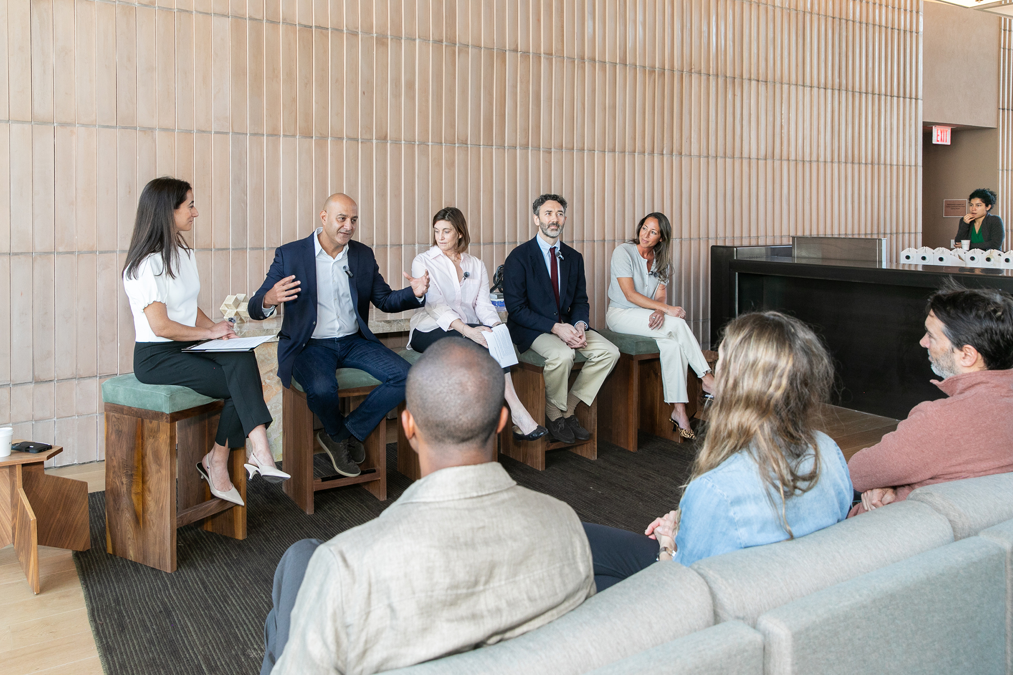 (l-r) Neda Navab, President of Compass; Shlomi Avdoo, CEO and Founder of Avdoo; Alexa Lambert, broker at Compass; Dan Parker, Co-Head of Compass Development Marketing Group; Tamara Abir, broker at Compass. 