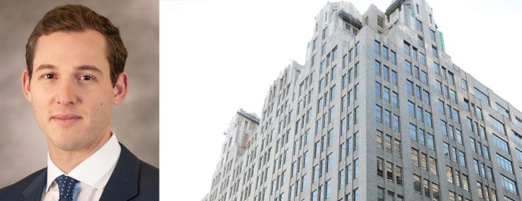 CBRE's Benjamin Joseph (top) and Zachary Price, and 345 Hudson Street.