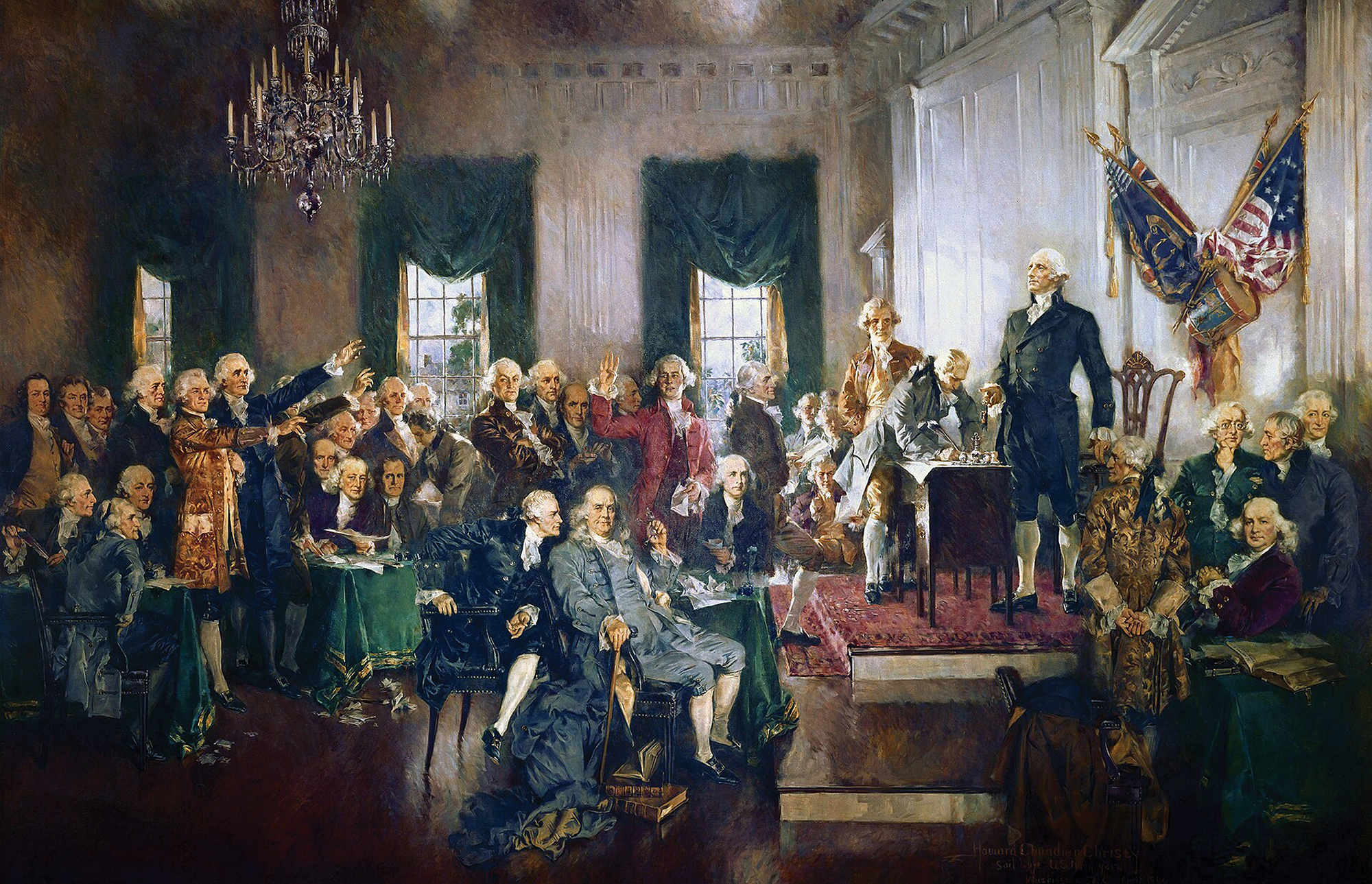 “Scene at the Signing of the Constitution of the United States,” painting by Howard Chandler Christy.