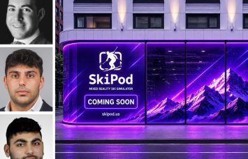 KSR's David Green (top), Benjamin Namdar (center), and Darien Hakimi, and a rendering of the Ski Pod location planned for 572 11th Avenue.