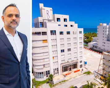 Nahla Capital co-founder Genghis Hadi and the former Raleigh Hotel in Miami Beach.