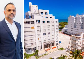 Nahla Capital co-founder Genghis Hadi and the former Raleigh Hotel in Miami Beach.