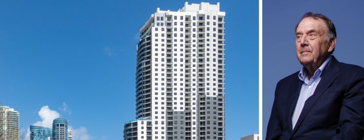 Harbour at New River at 401 Southwest First Avenue, Miami, and LeFrak Organization's Richard LeFrak.