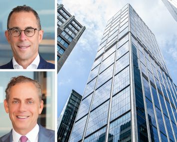 Related Companies's Jeff Blau (top) and Bruce Beal, and 50 Hudson Yards.