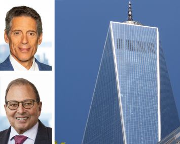 The Durst Organization's Joseph Durst (top) and Douglas Durst, and One World Trade Center.