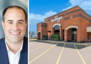 Continental Realty Corporation co-Chief Investment Officer Josh Dinstein and Delaware Community Plaza in Delaware, Ohio.