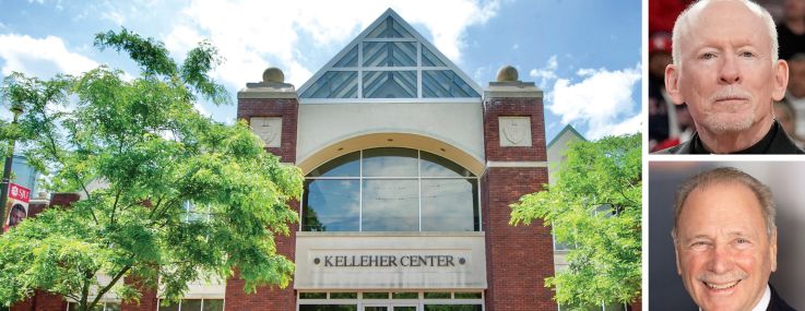 The Kelleher Center at St. John's University Staten Island campus, President of St. John’s University the Rev. Brian Shanley (top), Arthur Mirante (center) and David Carlos.