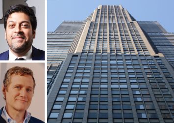 Delshah Capital's Michael Shah (top), Tishman Speyer's Rob Speyer and CitySpire at 156 West 56th Street.