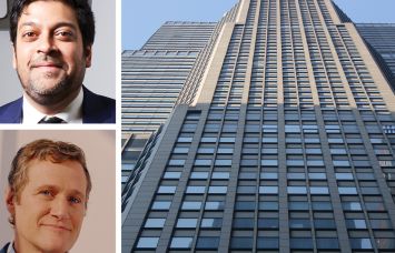 Delshah Capital's Michael Shah (top), Tishman Speyer's Rob Speyer and CitySpire at 156 West 56th Street.