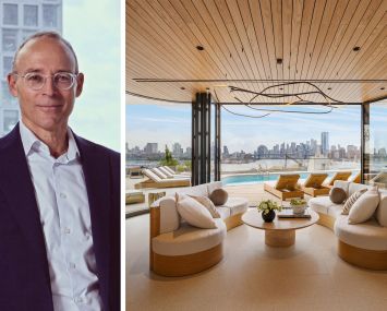 Naftali Group CEO Miki Naftali and the juice bar at Williamsburg Wharf in Brooklyn.