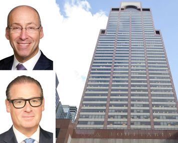 Newmark's Neil Goldmacher (top) and Brian Goldman, and 787 Seventh Avenue.