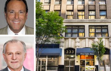 Neil Joffee (top) and Alan Steinberg of GFP Real Estate, and 333 West 39th Street.