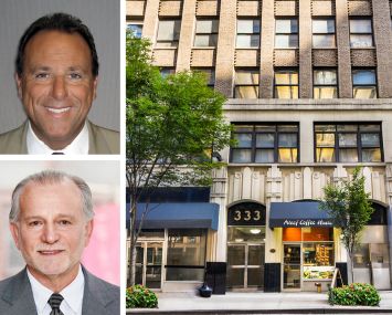 Neil Joffee (top) and Alan Steinberg of GFP Real Estate, and 333 West 39th Street.