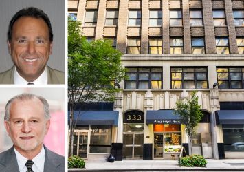 Neil Joffee (top) and Alan Steinberg of GFP Real Estate, and 333 West 39th Street.
