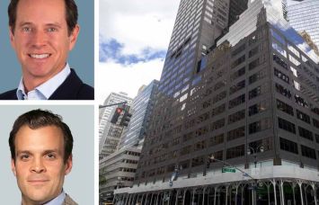 CBRE's Paul Amrich (top) and Neil King and 685 Third Avenue.