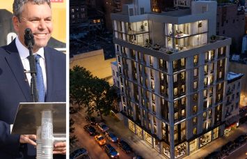 Castellan Capital's Paul Salib and a rendering of 129 East 28th Street.