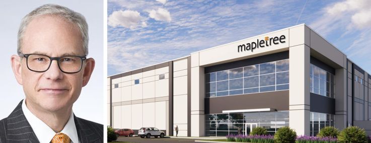 Mapletree's Richard Prokup and a rendering of one of two buildings planned for 370 Smithburg Road, Manalapan, N.J.