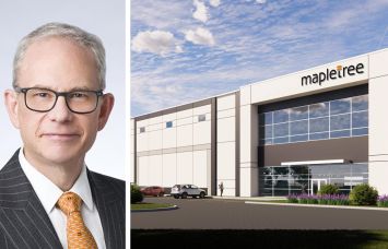 Mapletree's Richard Prokup and a rendering of one of two buildings planned for 370 Smithburg Road, Manalapan, N.J.