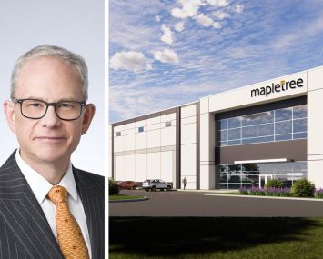 Mapletree's Richard Prokup and a rendering of one of two buildings planned for 370 Smithburg Road, Manalapan, N.J.