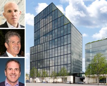 RXR's Scott Rechler (top), Korman Communities's Larry Korman (center) and Brad Korman, and a rendering of Hamilton Green in White Plains, N.Y.