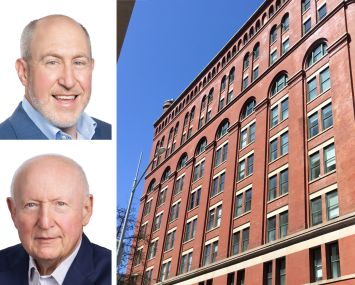 Avison Young's Scott Singer (top) and Andy Singer, and 666 Greenwich Street.