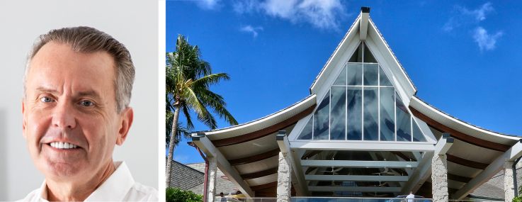 Trinty Investment's Sean Hehir (top), Sculptor Real Estate's Steve Orbuch, and JW Marriott Marco Island Beach Resort on Marco Island, Fla.