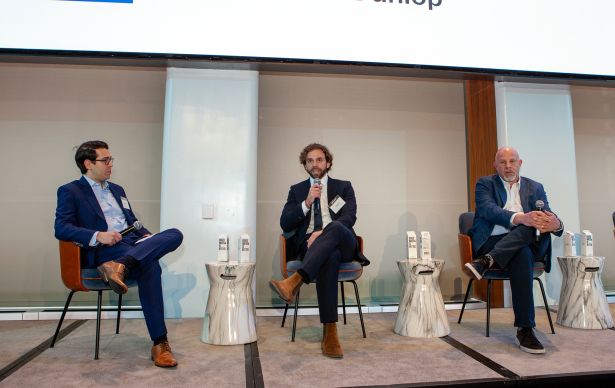 Noam Haberman (from left), Sean Reimer and Tony Fineman participate in a panel at the Commercial Observer National Finance Forum.