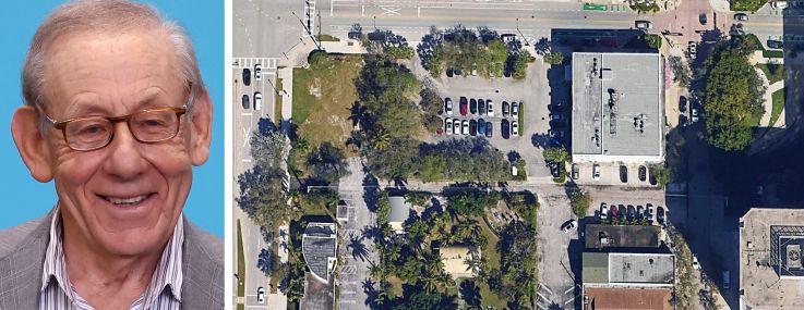 Stephen Ross and a satellite view of the development lot Related Ross purchased in West Palm Beach.