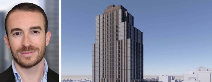 S3 Capital's Steven Jemal and a rendering of 465 West 165th Street.