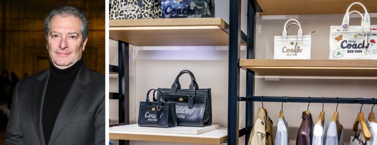 Coach CEO and Brand President Todd Kahn and a Coach store display.