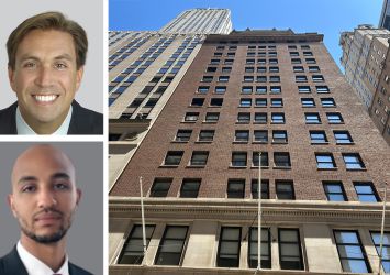 Lee & Associates's Todd Korren (top) and Noah Caspi, and 44 Wall Street.