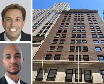 Lee & Associates's Todd Korren (top) and Noah Caspi, and 44 Wall Street.