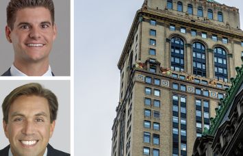 Lee & Associates's Woody King (top) and Todd Korren, and 10 East 40th Street.