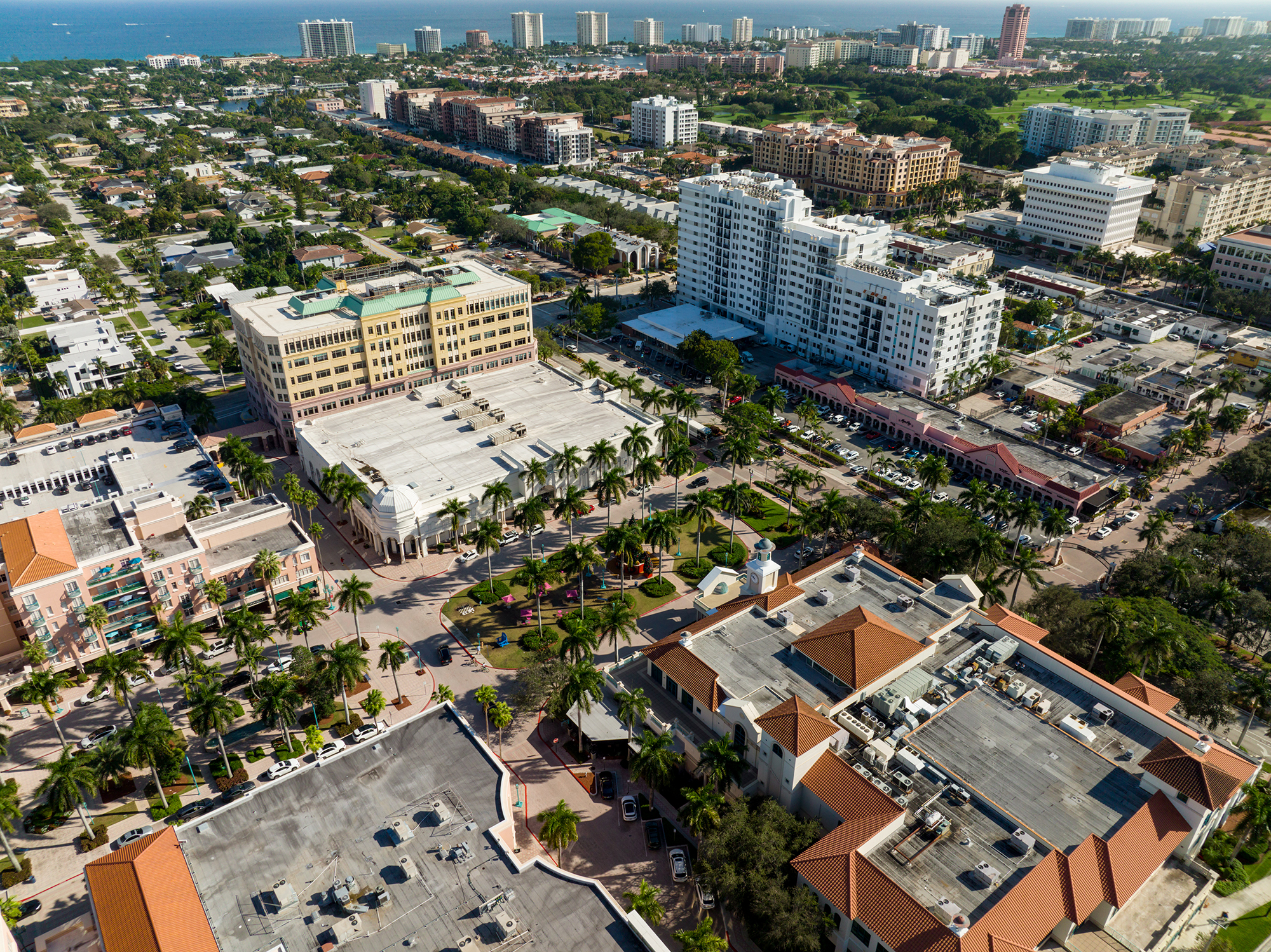 An aerial image of downtown Boca Raton, Fla.
