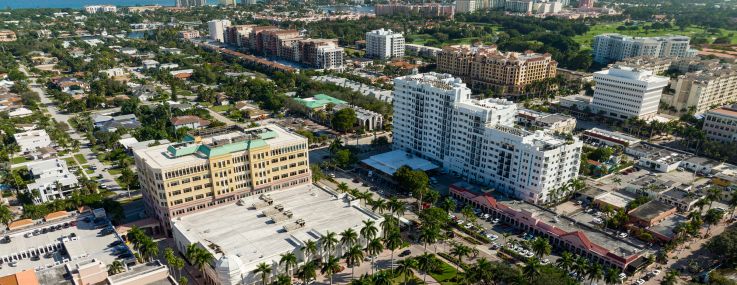 Aerial image Downtown Boca Raton FL