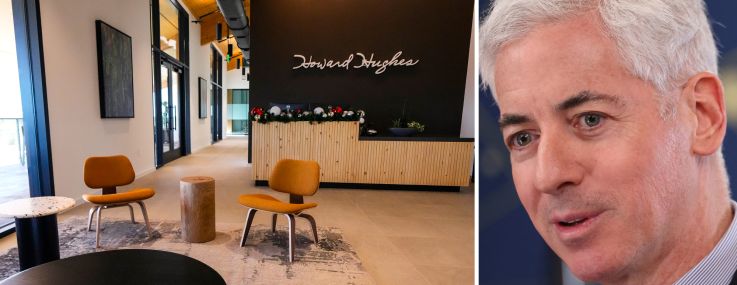 Howard Hughes office at One Bridgeland Green in Cypress, Texas, and Executive Chairman Bill Ackman.