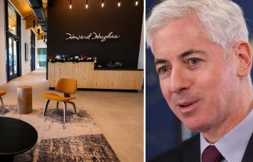 Howard Hughes office at One Bridgeland Green in Cypress, Texas, and Executive Chairman Bill Ackman.
