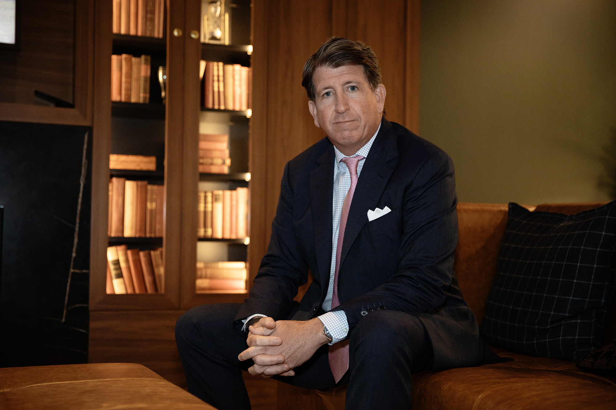 Christopher Merrill at the Harrison Street Asset Management headquarters in Chicago.