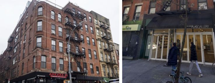 135 East Houston Street (clockwise from top right), 156 Orchard Street, 96 Orchard Street and 153 Avenue C.