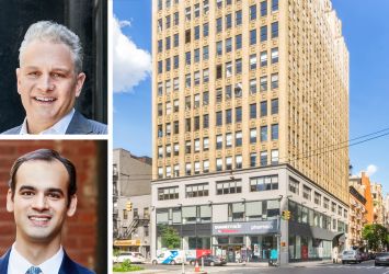 GFP Real Estate's Allen Gurevich (top) and Matthew Colavita, and 322 Eighth Avenue.